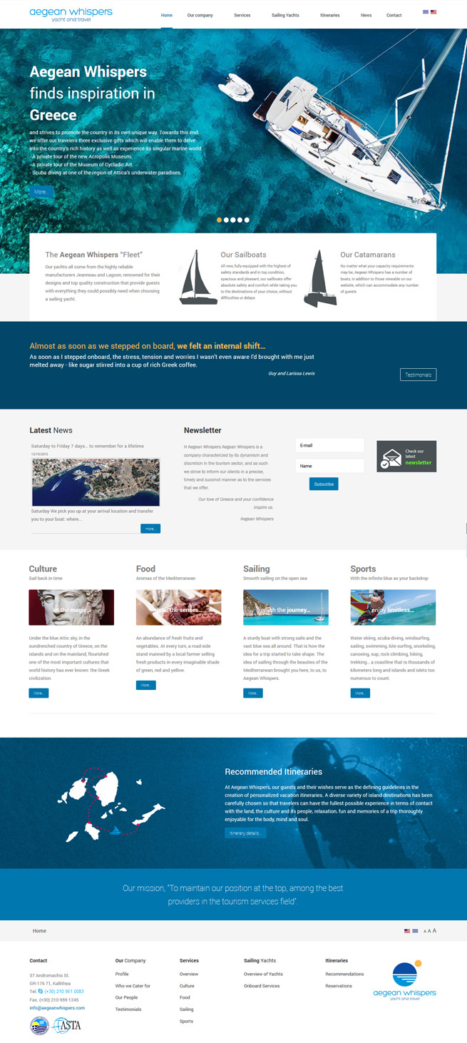 Aegean Whispers website