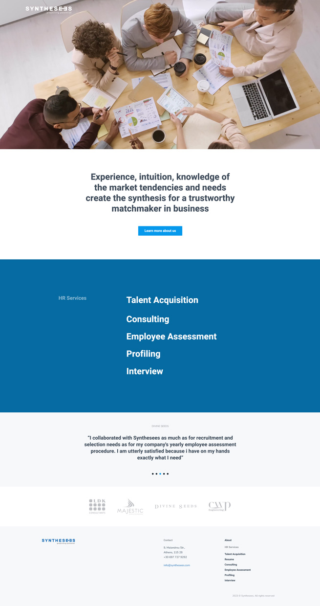 Synthesees website