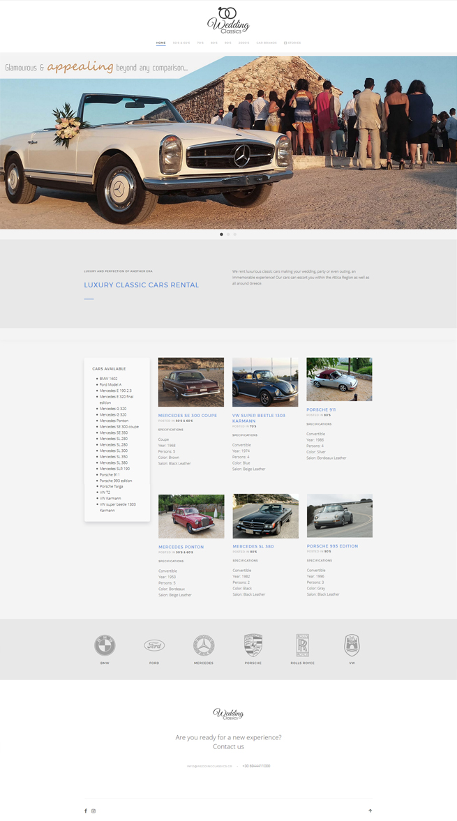 WeddingClassics website